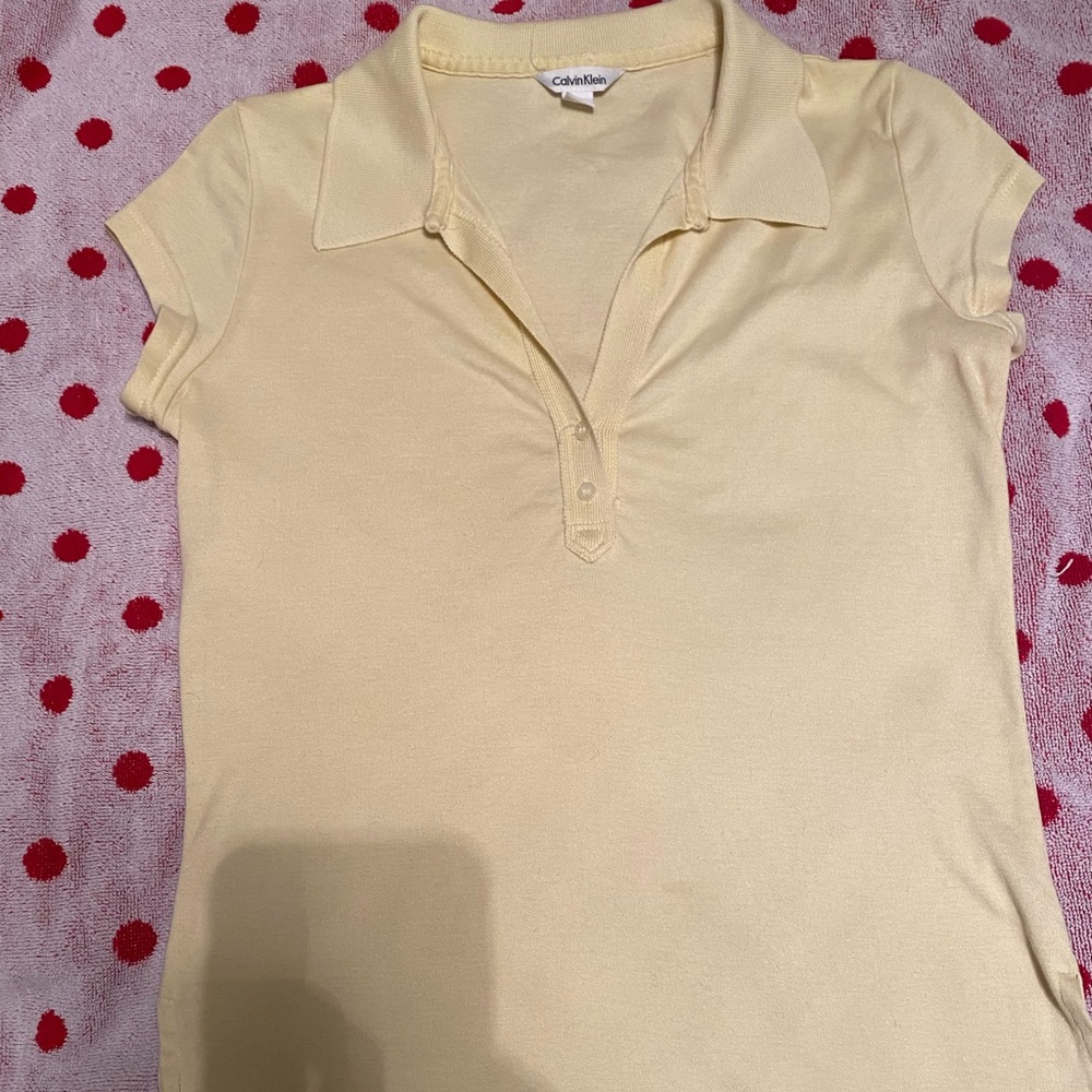 Calvin Klein Button up V-neck polo shirt